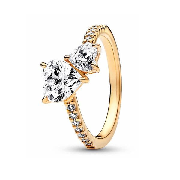 Ice with VVS silver luxury classic love heart designer ring for women 18k rose gold round stone shine crystal cz zircon diamond retro vintage band rings jewelry