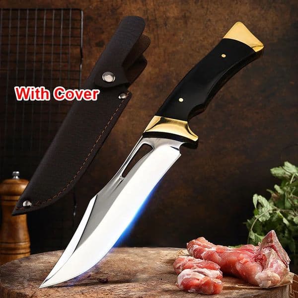 Multi functional butcher knife forged handmade kitchen knife with knife cover stainless steel pocket knife fruit tactical knife knives cooking knife