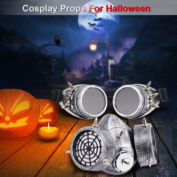 Retro Steampunk Rivets Gas Fashion Mask Goggles Easter Halloween Cosplay Prop Carnival Party Respirator Gothic Anti Fog Masks s