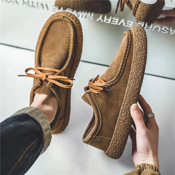 2025 Mens Lightweight Canvas Shoes with Thick Sole Suede Soft Sole Breathable and Fashionable Walking Casual Denim Shoes 241224