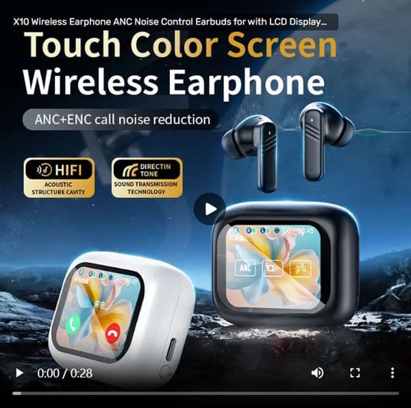 2026 New New X10 Touch Headset TWS Outdoor Wireless Earphone To Ear ANC Noise Cancelling In-Ear Earbuds LCD Screen Displays Bluetooth outdoor Headphone Free Shi