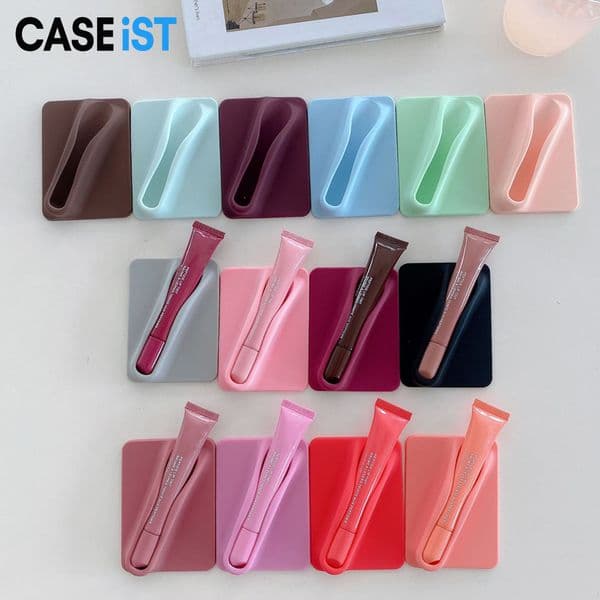 CASEiST Designer Lip Gloss Balm Phone Holder Strong Adhesive Sticker Back Silicone Case Lipstick Tint Glaze Grip Makeup Mount Bracket Mobile For iPhone Android