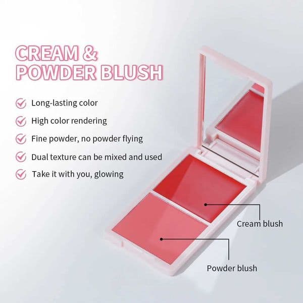 Luxury 2In1 Creme Powder Matte Natural B Eye Makeup Palette Long Lasting High Color Rendering Bright Pinky Patrick Ta maquillaje BXJ Free Shipping