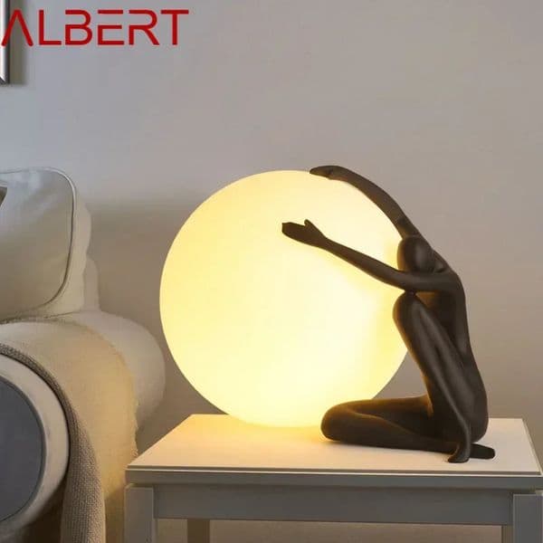 ALBERT Nordic Table Lamp Contemporary Creative Ornament Resin Desk Light LED Decor for Home Living Room Study Bedside 241217