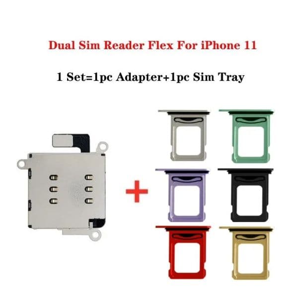 MNAZ Dual Sim Card Reader Tray Slot 2025 Holder Connector Flex Ribbon Cable for IPhone 11 XR