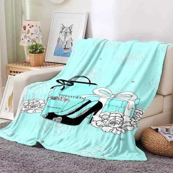 Luxury Designer Throw Blankets Floral T-Tiffany Aesthetic Art Flannel Portable Home Travel Camping Sofa Picnic Blanket Cl241225 Free Shipping