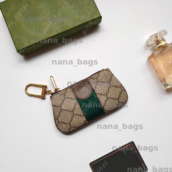 Womens Change Pocket Mens Coin Purses for Womens Designer Bag Luxury Leather Wallet Red Stripe Bags Mens Gold Card Holder Fashion Keychain BFG2412253