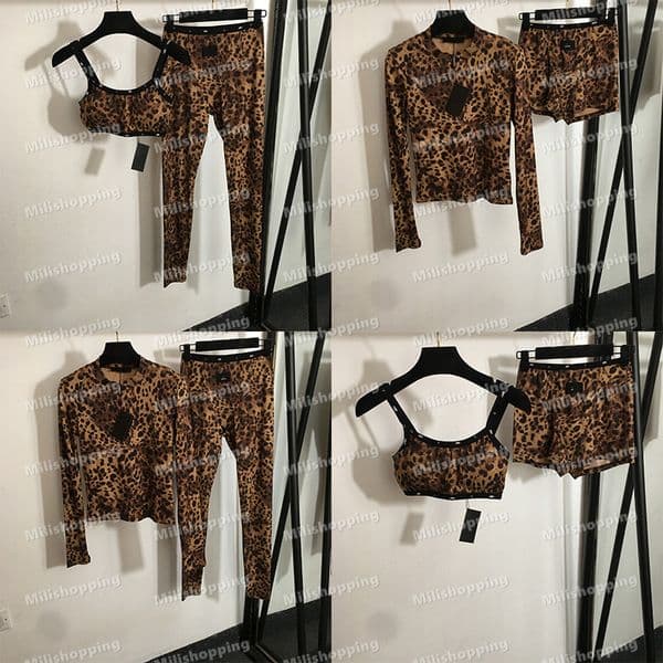 5 Styles Workout Activewear Womens Tracksuits Designer Leopard Yoga Suits Gym Sport Two Piece Set for Lady