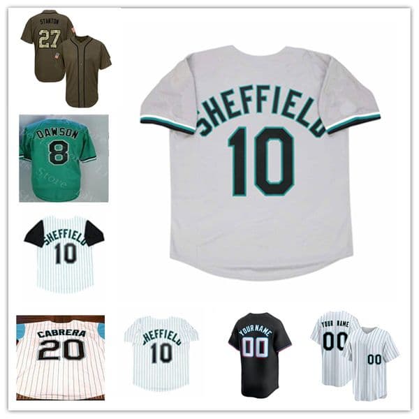 Gary Sheffield 1997 2003 Throwback WS Baseball Jerseys Bobby Bonilla Jeff Conine Darren Daulton Luis Castillo Charles Johnson Edgar Renteria Ivan Rodriguez Brown