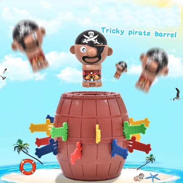 Funny Novelty Kids Children Lucky Game Gadget Jokes Tricky Pirate Barrel Bucket Kiddie Toy 241225