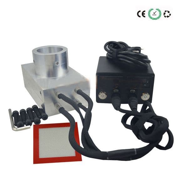 4x7 Inches Aluminum Rosin Press Plates with Dual Heating PID Temperature Controller Box Machine Extracting Smoking Tool Kit for Smoke Shop New