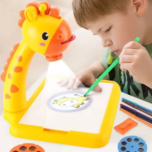 Giraffe Graffiti Writing Board Projection Drawing Desk Learning LED Projector Art Table Toy Multifunctional Giraffe 241226