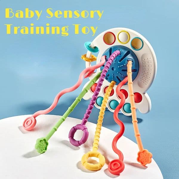 Baby Montessori Sensory Development Educational Toys Pull String Finger Grasp Training Early Learning Toy Teething BPA Free 1-3Y 241226