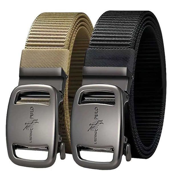 1 piece of mens business luxury brand canvas strap black automatic buckle strap casual fashionable jeans strap W241228