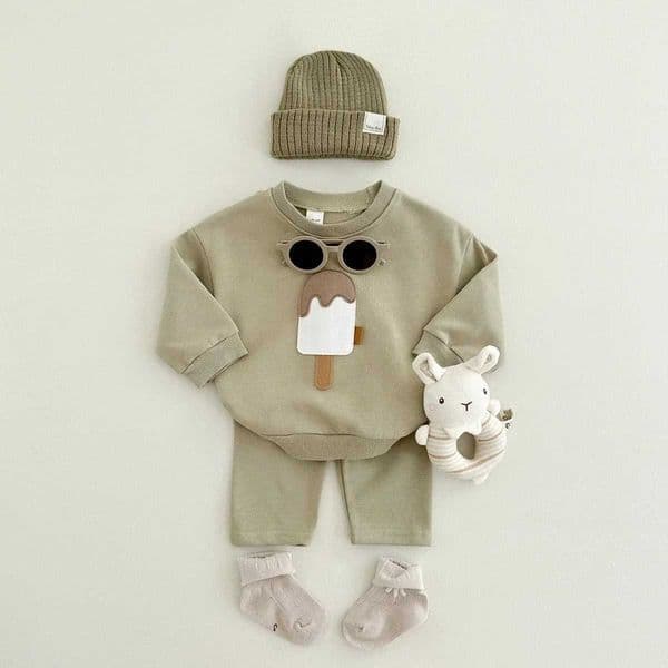 New Autumn Baby Boys Girls Clothing Set Toddler Casual Cotton Home Wear Ice 2PCS Set Long-Sleeved Pants CHIldrens Suits X241228 M260323