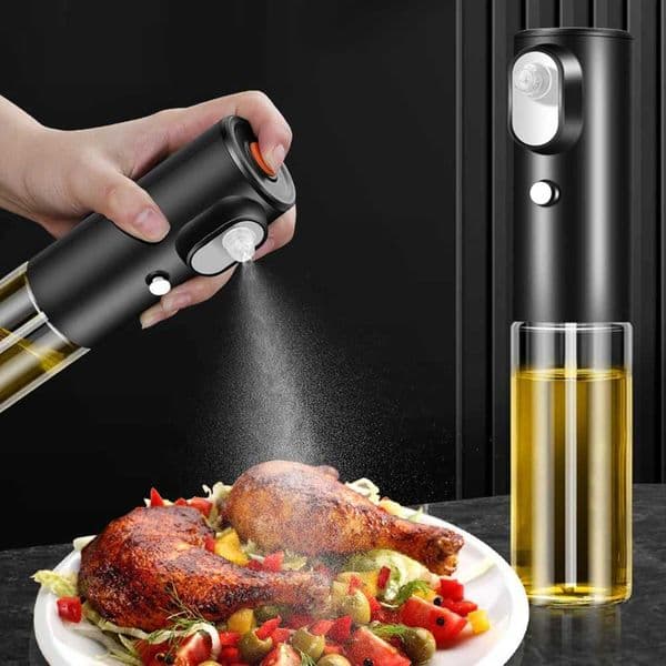 Electric Oil Spray Bottle 200ml Glass Cooking Oil Dispensers Olive Oil Butters Sprayers For Kitchen Air Fryer BBQ Salad BakingXJ241227
