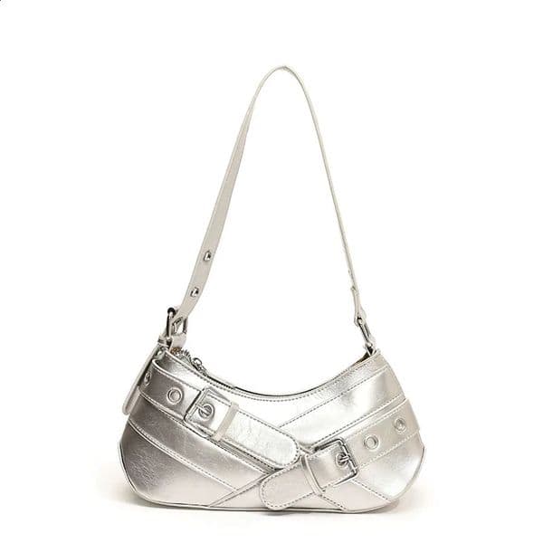 Women PU Vintage Top Handle Bag Adjustable Strap Y2k Retro Girl Handbag Stylish Underarm Bag Cool Style Shoulder Tote 241228