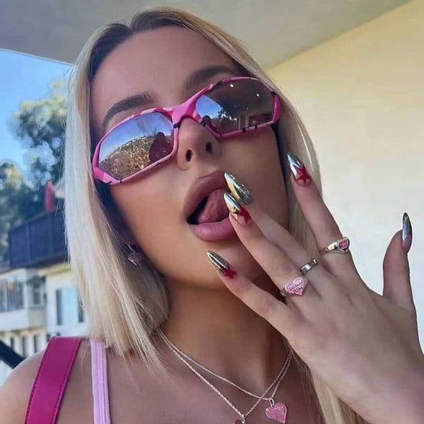 Europe and the United States new Millennium Spice Girls wind Y2K sunglasses simple irregular anti-ultraviolet sunglasses femaleXJ241228