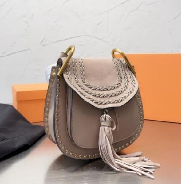 SaddleBag Ladies Designer Half Moon Bag Leather Messenger Bag Fashion Handbag