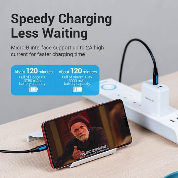 Vention Type C to Micro USB Cable Fast USB Type-C Adapter for Samsung Huawei Xiaomi Book Pro OTG 2025 Mobile Phone Micro USB Cable