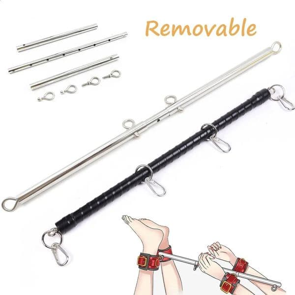 Removable Stainless Steel Open Leg Bar for Sex Slave Cosplay Handcuffs Anklecuff Open Leg Restraint BDSM Bondage Sex Toy 241227
