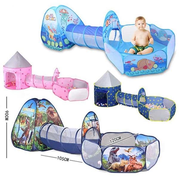3-in-1 portable space tent baby tunnel toy tent baby ball pool Wigwam childrens activity tent baby game pen W241230