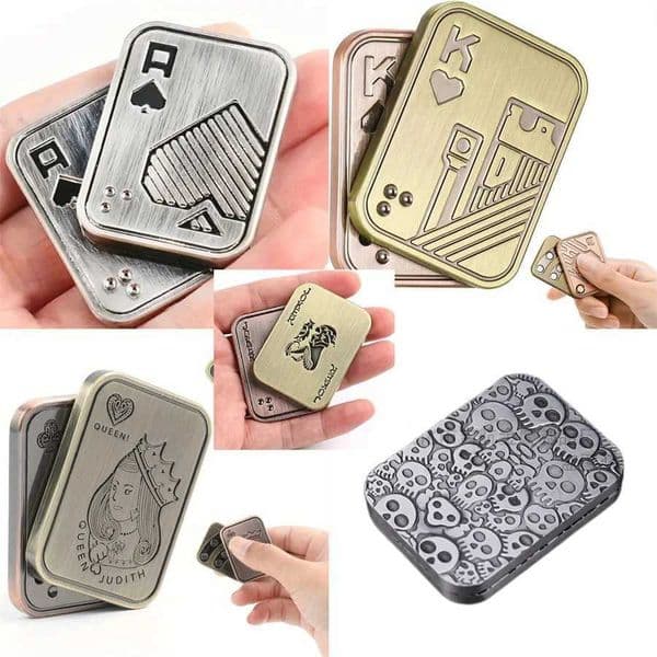 Metal Fidget Toy 1 Piece Of - Metal Poker Push Card fidget cube Slider Pressure Relief Fidget Tactile Coin Office Desk Gift Edc