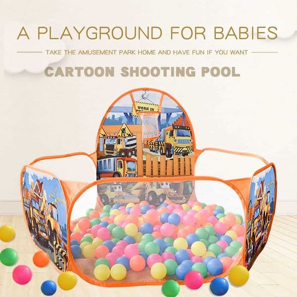 Childrens Cartoon Engineering Car Shooting Pool Ocean Ball Pool Toy W241230