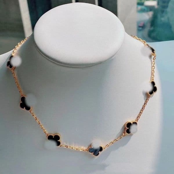 s92510 Diamond necklace Fashion Classic Clover Necklace Charm 18K Rose Gold Plated Agate Pendant for Women&Girl Valentine's Engagement designer Jewelry Gift box