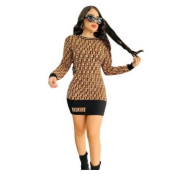 Designer clothes Black Woolen Sweaters Women Casual Knitted Sweater Long Sleeve Jumper Dresses Free Ship