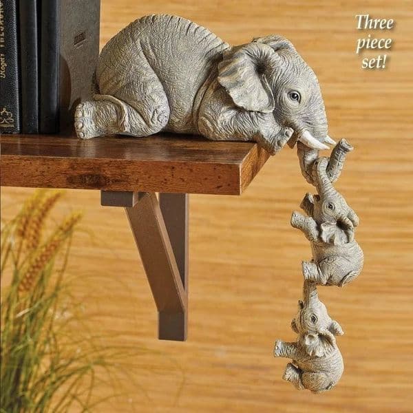 3pcsset Cute Elephant Figurines Holding Baby Resin Crafts Home Furnishing Gift 241230