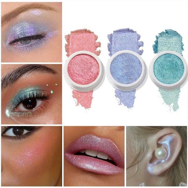 Chameleon flash eye shadow pearl light monochrome fluorescent lamp bright effect makeup shimmer eye makeup tools W241230