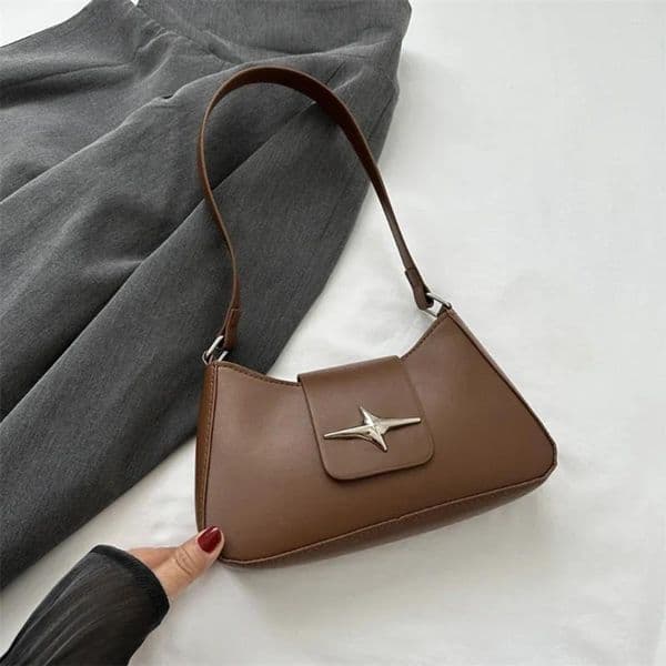 Totes Womens Vintage PU Leather Shoulder Bags 2024 Zipper & Hasp Y2K Small Purse Female Handbags Ladies Underarm