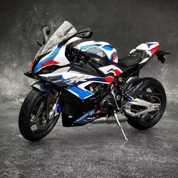 Plane 1/9 BMW 1000Rr Alloy Racing slot car Diecast Metal Street Sports Motorcycle Model Simulation With Lights Childrens Toy Gift Car Track