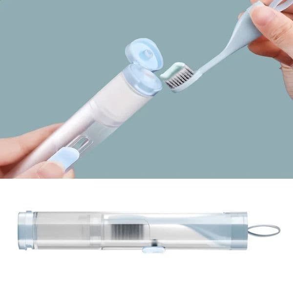 Portable Folding Toothbrush Fold Travel Camping Hiking Outdoor Easy To Take Plastic Foldable Teethbrush Toothpaste Storage Kit 240701
