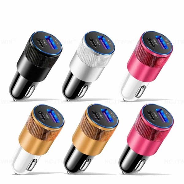 Portable PD+USB 15W Battery 3.1A Mobile Phone Car Charger For IPhone 11 12 13 14 XR