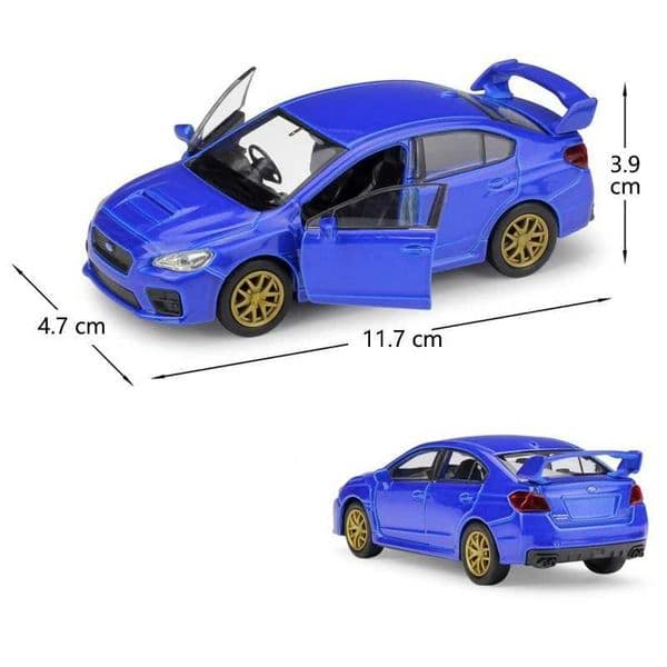 Plane Cars SUBARU Impreza WRX STI Racing Car Toy Model For Children RMZ City Diecast Vehicle Miniature Pull Back slot car Collection Gift Car Track