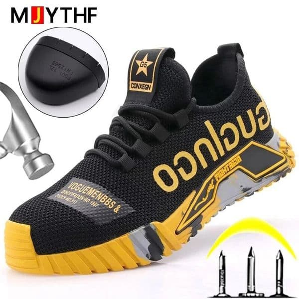 Fashion Sports Shoes Work Boots Puncture-Proof Safety Shoes Men Steel Toe Shoes Security Protective Shoes Indestructible 240702