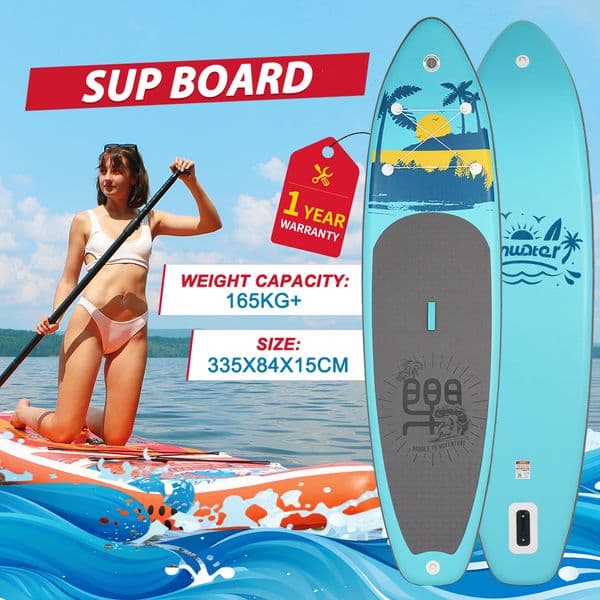 FunWater Surfboard paddleboard 350/335CM inflatable stand up paddle board sup supboard padel water sport with Backpack Paddles coconut tree koi monkey