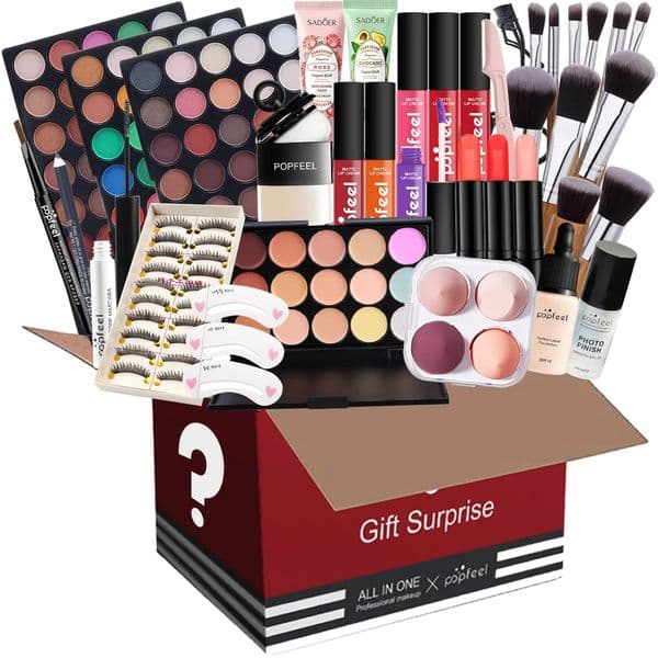 POPDEEL Makeup Kit For Women Full KitAll-in-one Makeup Holiday Gift Set Include Concealer Eyeshadow Face Powder Lipstick Blush 240703