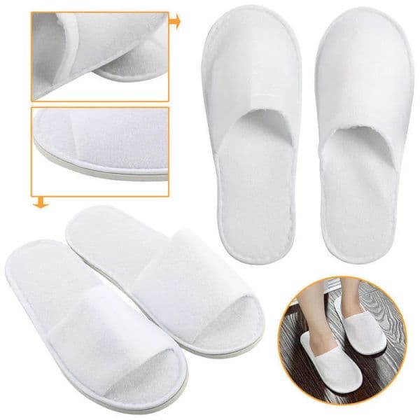 Disposable White Towelling Closed Toe Travel Hotel Slippers Spa Shoes Bathroom Sets Washroom Shower Bath Accessories 11 LL