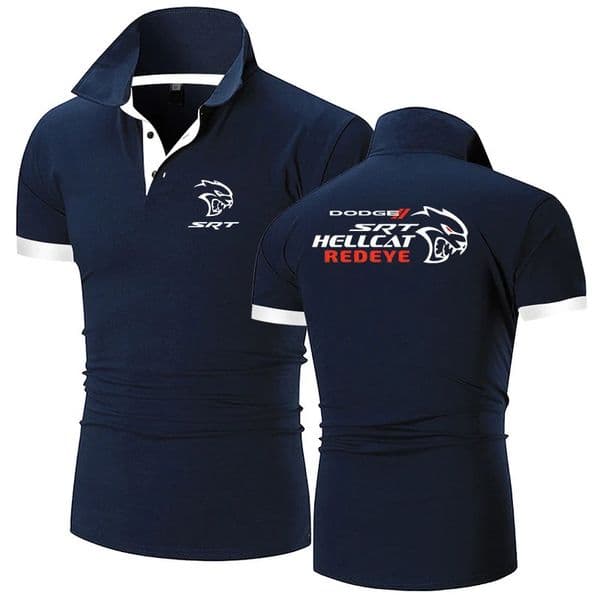 SRT Hellcat Mens Summer Printing Fashion Polo Shirts Comfortable Short Sleeves Cotton Harajuku Casual Sport T Tees Top 240703