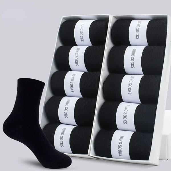 10 Pairs Mens Cotton Socks Style Black Business Men Socks Soft Breathable Summer Winter for Male Socks Plus Size 6.5-14 240703