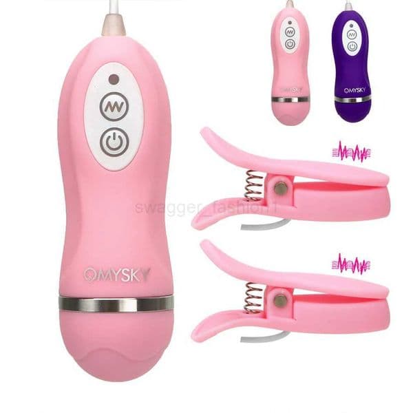 IKOKY Electric Nipple Clamps 10 Frequency Nipples Tickle Clip Vibrator Breast Massage Female Stimulator Sexe Toys For WomenB240710