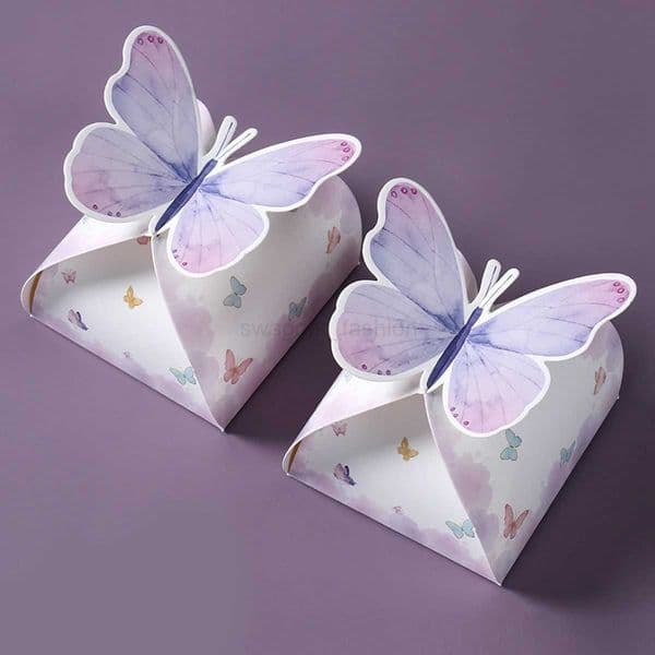 Pink Butterfly Candy Gifts Box Happy Birthday Party Decor Kids Girl Butterfly Wedding Birthday Party Supplies Baby Shower DecorB270708