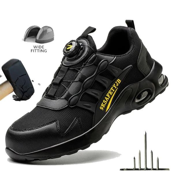 Safety Shoes Men Air Cushion Lightweight Work Sneakers Steel Toe Cap Indestructible Breathable PunctureProof Boots 240702