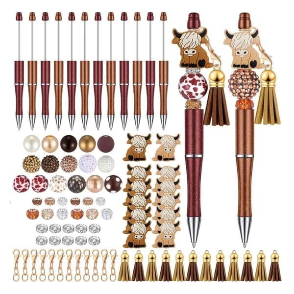 Ballpoint Pen Bead Pen Silicone Beadable Pen Beaded Ballpoint Pens DIY Supplies 240709