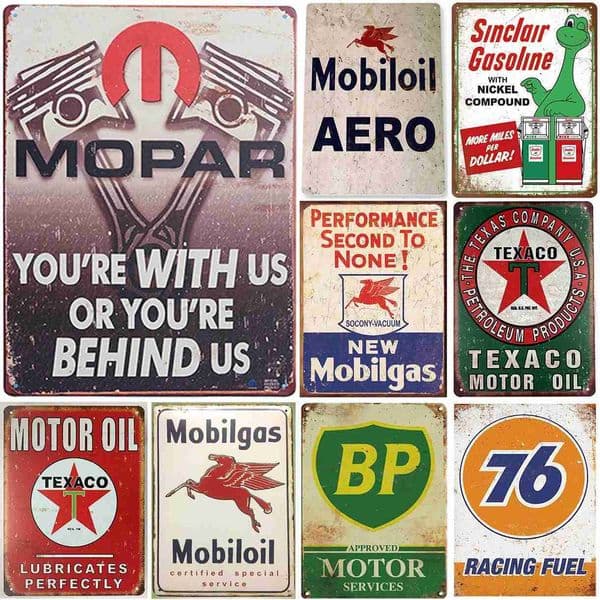 Metal Tin Signs Gasonline Motor Oils Wall Decoration Plaque Vintage Poster Iron Painting for Man Cave Home Cafe Garden Club BarB240710