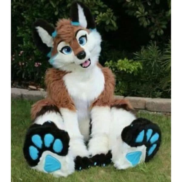 Halloween Long Fur Husky Dog Fox Fursuit Mascot Costumes Fancy Party Dress Cartoon Character Outfit Suit Adults Size Carnival Easter Advertising Theme Clothing