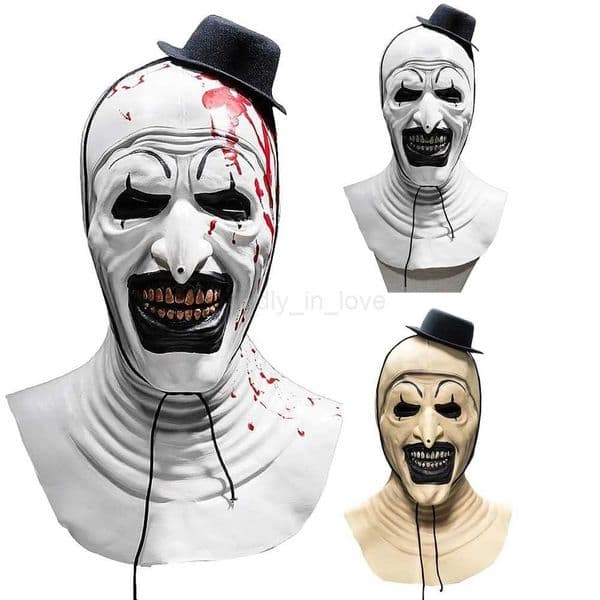 Art The Clown Mask Terrifier Cosplay Costume Terror Clown Masks Full Face Mask Halloween Carnival Party Adults MaskM240711